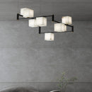 Simple Alabaster Square Box Chandelier