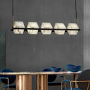 Simple Alabaster Square Box Chandelier