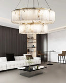 Alabaster diamond chandelier
