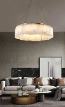 Alabaster diamond chandelier