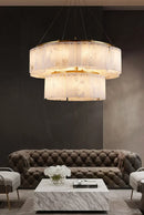 Alabaster diamond chandelier