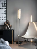 Alabaster Years Brass Floor Lamp