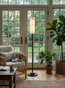 Alabaster Years Black Marble Floor Lamp