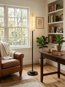 Alabaster Years Black Marble Floor Lamp