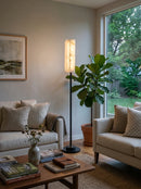 Alabaster Years Black Marble Floor Lamp