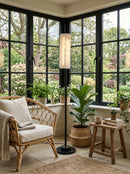 Alabaster Years Black Marble Floor Lamp