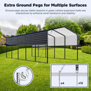 12'x25' Metal Carport with Corrugated Roof