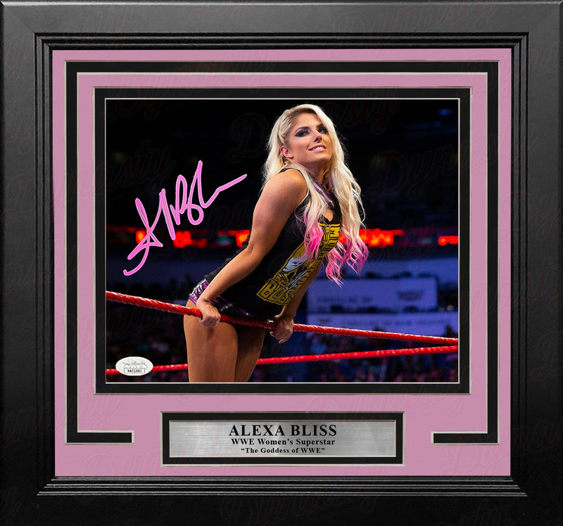 Alexa Bliss Hanging on the Ropes Autographed Framed WWE Wrestling Photo
