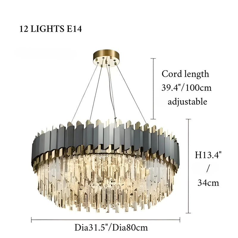 Alfianello | Creative Drum Crystal Hanging Lighting For Living Room