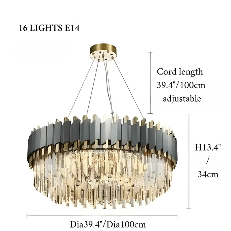 Alfianello | Creative Drum Crystal Hanging Lighting For Living Room