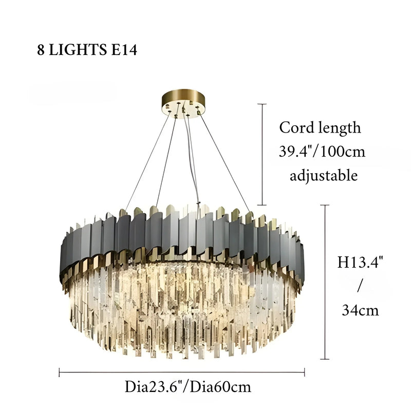 Alfianello | Creative Drum Crystal Hanging Lighting For Living Room