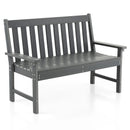 52 Inch All-Weather HDPE Outdoor Bench with Backrest and Armrests by LJGDeals