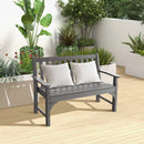 All-Weather HDPE 2-Person Garden Bench with Backrest and Armrests-Gray by LJGDeals