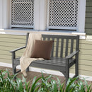 All-Weather HDPE 2-Person Garden Bench with Backrest and Armrests-Gray by LJGDeals