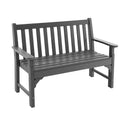 All-Weather HDPE 2-Person Garden Bench with Backrest and Armrests-Gray