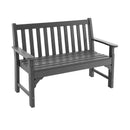 All-Weather HDPE 2-Person Garden Bench with Backrest and Armrests-Gray by LJGDeals