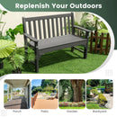 All-Weather HDPE 2-Person Garden Bench with Backrest and Armrests-Gray by LJGDeals