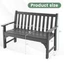 All-Weather HDPE 2-Person Garden Bench with Backrest and Armrests-Gray by LJGDeals