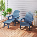 All-Weather HIPS Patio Adirondack Lounge Chair with Retractable Footrest by LJGDeals