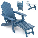 All-Weather HIPS Patio Adirondack Lounge Chair with Retractable Footrest by LJGDeals