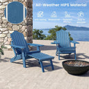 All-Weather HIPS Patio Adirondack Lounge Chair with Retractable Footrest by LJGDeals