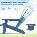 All-Weather HIPS Patio Adirondack Lounge Chair with Retractable Footrest by LJGDeals
