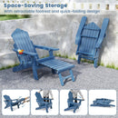 All-Weather HIPS Patio Adirondack Lounge Chair with Retractable Footrest by LJGDeals