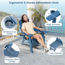 All-Weather HIPS Patio Adirondack Lounge Chair with Retractable Footrest by LJGDeals