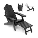 All-Weather HIPS Patio Adirondack Lounge Chair with Retractable Footrest by LJGDeals