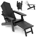 All-Weather HIPS Patio Adirondack Lounge Chair with Retractable Footrest by LJGDeals