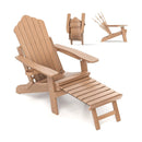 All-Weather HIPS Patio Adirondack Lounge Chair with Retractable Footrest by LJGDeals