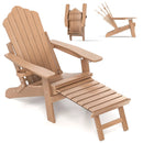 All-Weather HIPS Patio Adirondack Lounge Chair with Retractable Footrest by LJGDeals