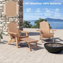 All-Weather HIPS Patio Adirondack Lounge Chair with Retractable Footrest by LJGDeals
