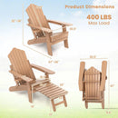 All-Weather HIPS Patio Adirondack Lounge Chair with Retractable Footrest by LJGDeals