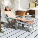 All-Weather HIPS Patio Adirondack Lounge Chair with Retractable Footrest by LJGDeals