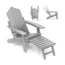 All-Weather HIPS Patio Adirondack Lounge Chair with Retractable Footrest by LJGDeals