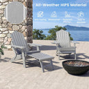 All-Weather HIPS Patio Adirondack Lounge Chair with Retractable Footrest by LJGDeals