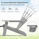 All-Weather HIPS Patio Adirondack Lounge Chair with Retractable Footrest by LJGDeals