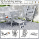 All-Weather HIPS Patio Adirondack Lounge Chair with Retractable Footrest by LJGDeals