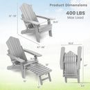 All-Weather HIPS Patio Adirondack Lounge Chair with Retractable Footrest