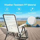 PP Folding Patio Chaise Lounger with 7-Level Backrest and Cozy Footrest by LJGDeals