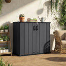 All-Weather Storage Box with Floor and Removable Shelf for Patio and Lawn by LJGDeals