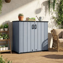 All-Weather Storage Box with Floor and Removable Shelf for Patio and Lawn by LJGDeals