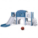 All-in-1 Toddler Slide Playset Playground with Tunnel and Ladder and Basketball by LJGDeals