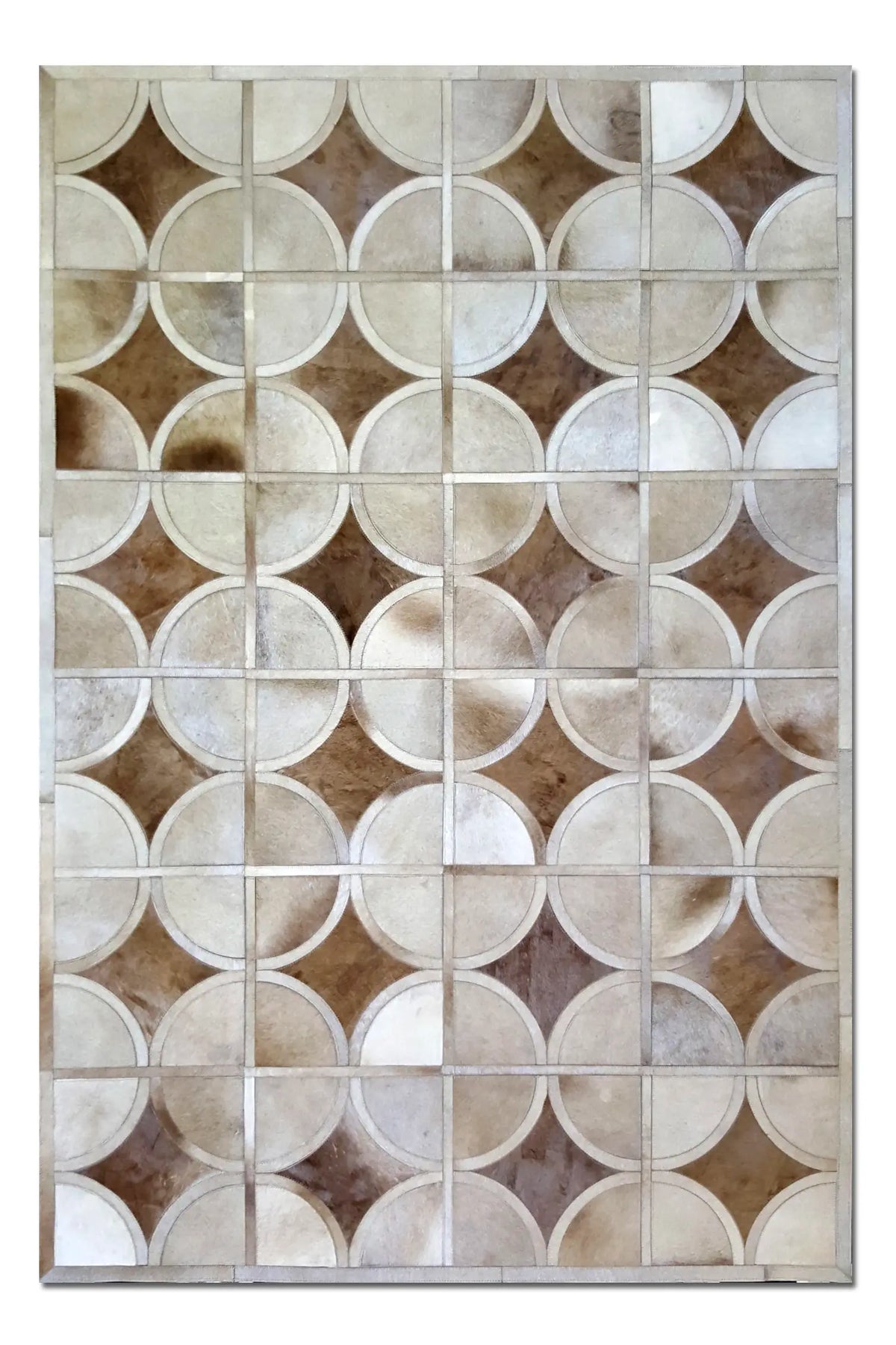 ALPHA – Custom Animal Hide Rug in Geometric Circle Pattern, photo 2 of 9