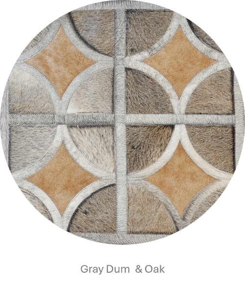 ALPHA – Custom Animal Hide Rug in Geometric Circle Pattern, photo 3 of 9
