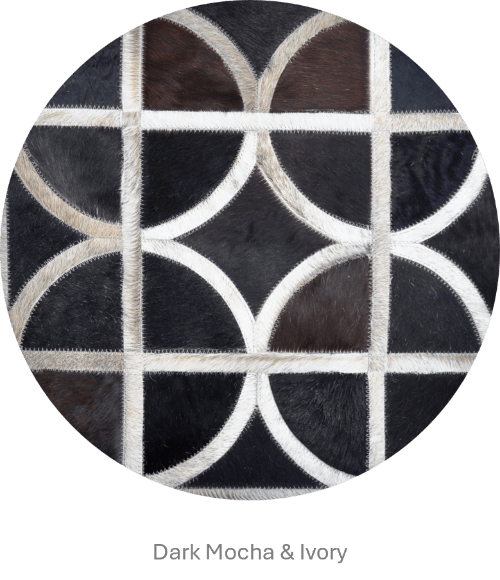 ALPHA – Custom Animal Hide Rug in Geometric Circle Pattern, photo 4 of 9