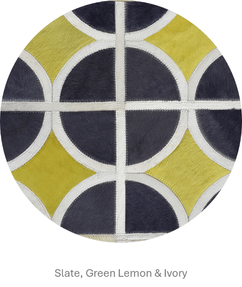 ALPHA – Custom Animal Hide Rug in Geometric Circle Pattern, photo 5 of 9