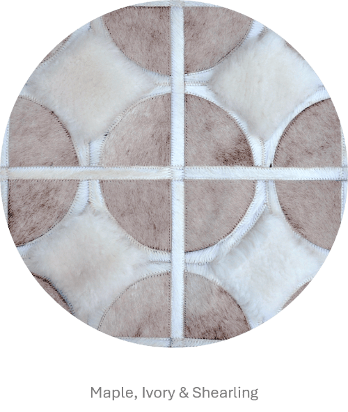 ALPHA – Custom Animal Hide Rug in Geometric Circle Pattern, photo 6 of 9