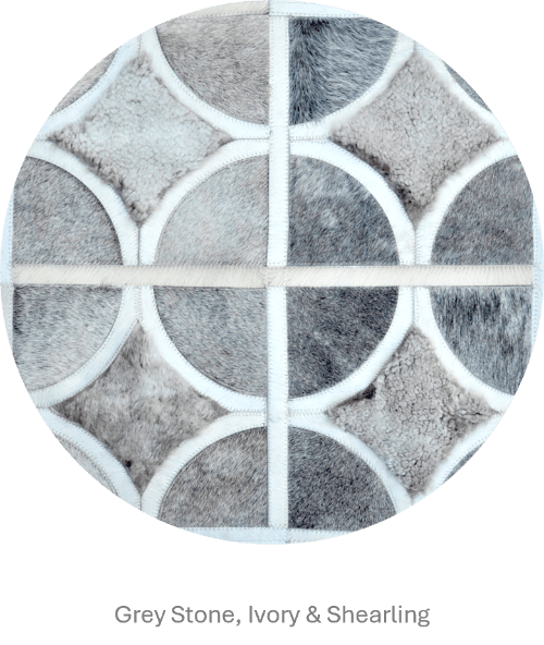 ALPHA – Custom Animal Hide Rug in Geometric Circle Pattern, photo 7 of 9